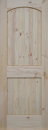 Knotty Pine Arch 2-panel V-Grooved Door